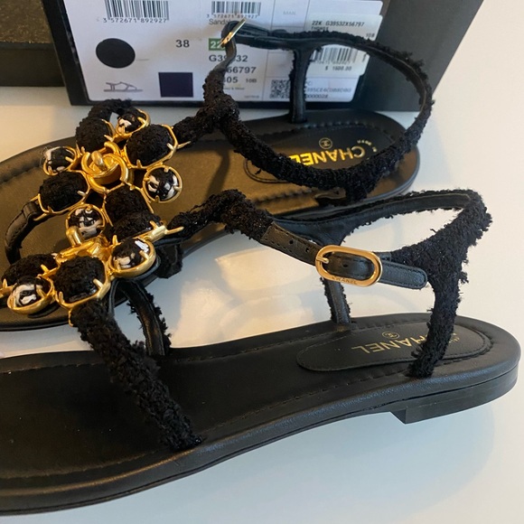 Chanel Thong Sandals sz38 NEW - Picture 7 of 11